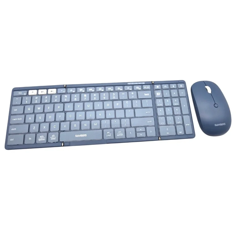 Samsers Foldable Bluetooth Keyboard Mouse Combo 2.4G‎ BT5 Travel Full Size